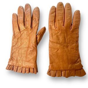 MIXIT Women's Ruffle Lined  Leather Hand Gloves Medium